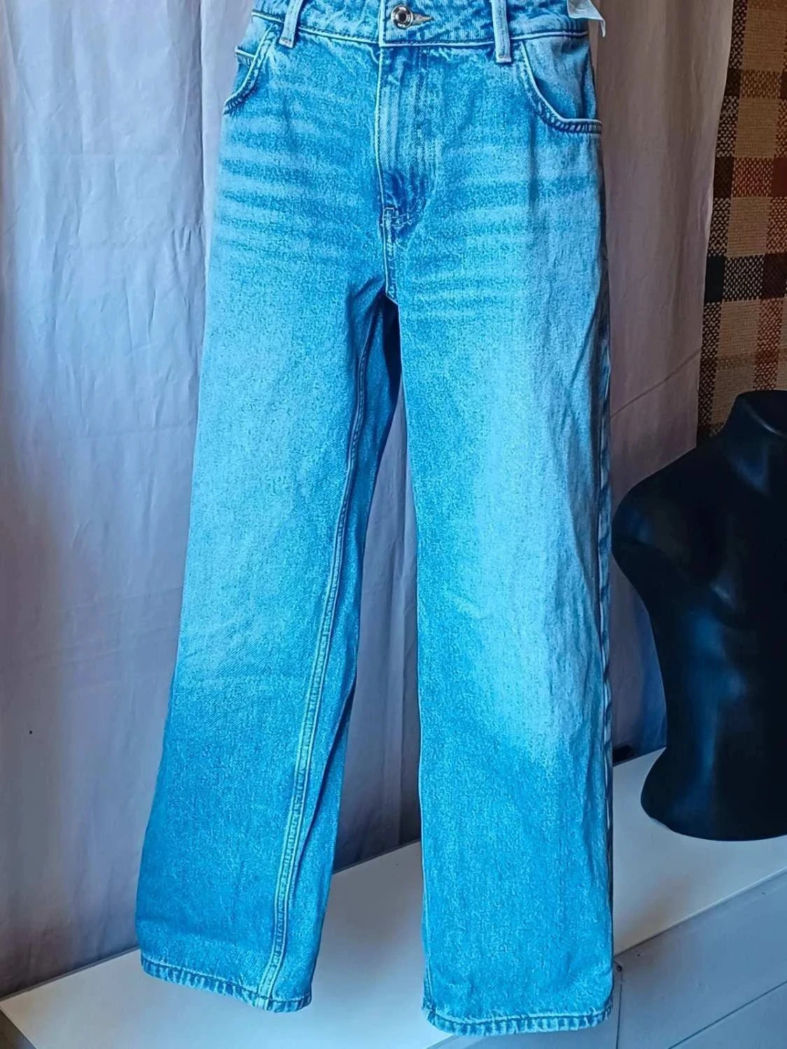 Jean straight Zara de cintura alta talla 40 – photo 2